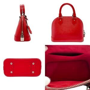 Louis Vuitton Alma Shoulder Red Bag Coquelicot Leather Epi 2way